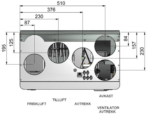 (Skisse viser AHU 200 V) Alle