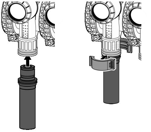 For anslutning av kollektorrør, må sveisestussen kobles til fordeleren som vist på tegningen for så å sveises på med en