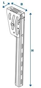 .142.1.1/2 Lasteplanutstyr TK3032 Brakett for sidehinder rustfri 572mm