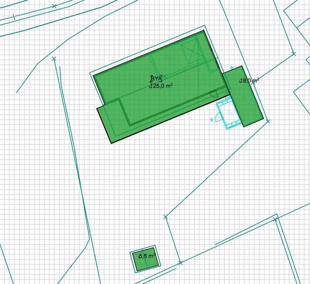 TOMTEAREAL OG UTREGNING AV BYA Det oppgitte tomtearealet er på 527 m 2.