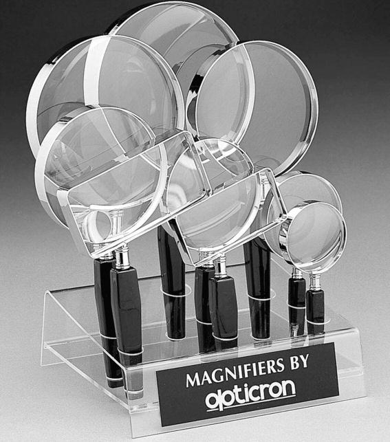 Forstørrelsesglass med lys 2,5x/5x 50 mm bifokal 10 Multivinklet forstørrelsesglass m/lys (Multi Angle Illuminated Magnifier) 57561 0121-300 Multivinklet forstørrelsesglass med lys 2x/x 90 mm 290