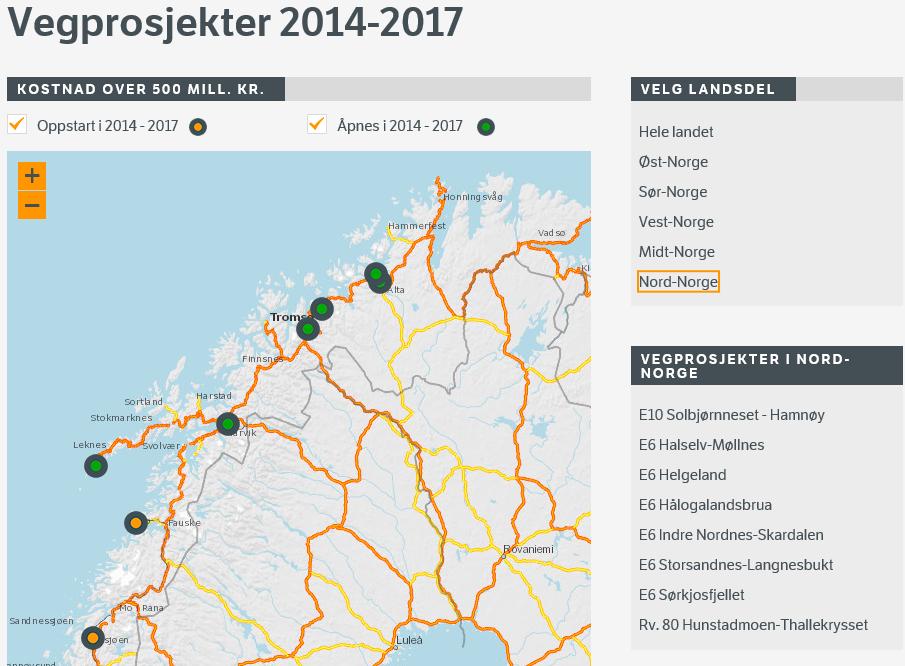 Statens Vegvesen www.statensvegvesen.no Mer enn 500 veganlegg under bygging på riks og fylkesveg Ca. 350 kontrakter under 10 millioner NOK Ca.