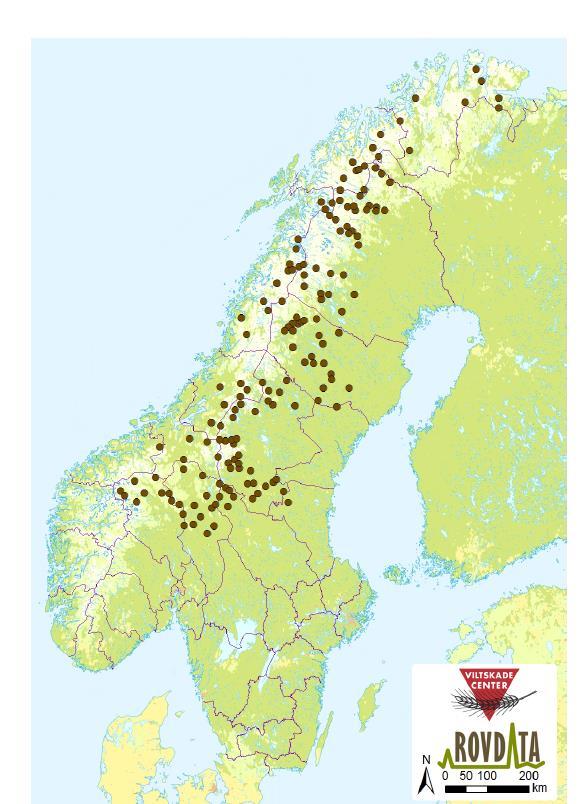 Figur 2: Kart som viser påviste