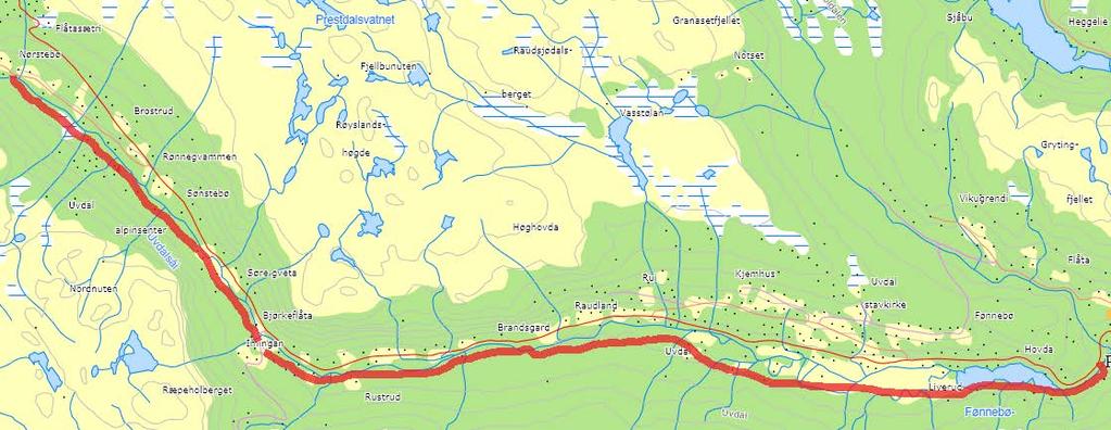 12. Vestsidevegen Starter ved Dokkeberg helt til veis ende ved Nørstebø