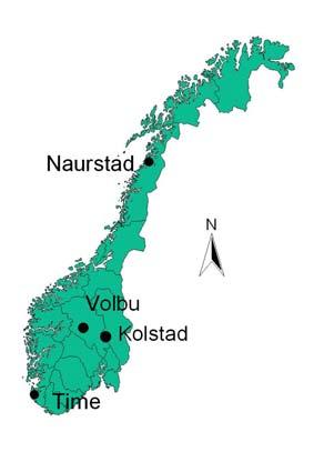 3. Metoder Fire av nedbørfeltene i Program for jord- og vannovervåking i landbruket (JOVA) er valgt ut til denne studien (Fig.3). Tabell 2 gir en oversikt over feltene.