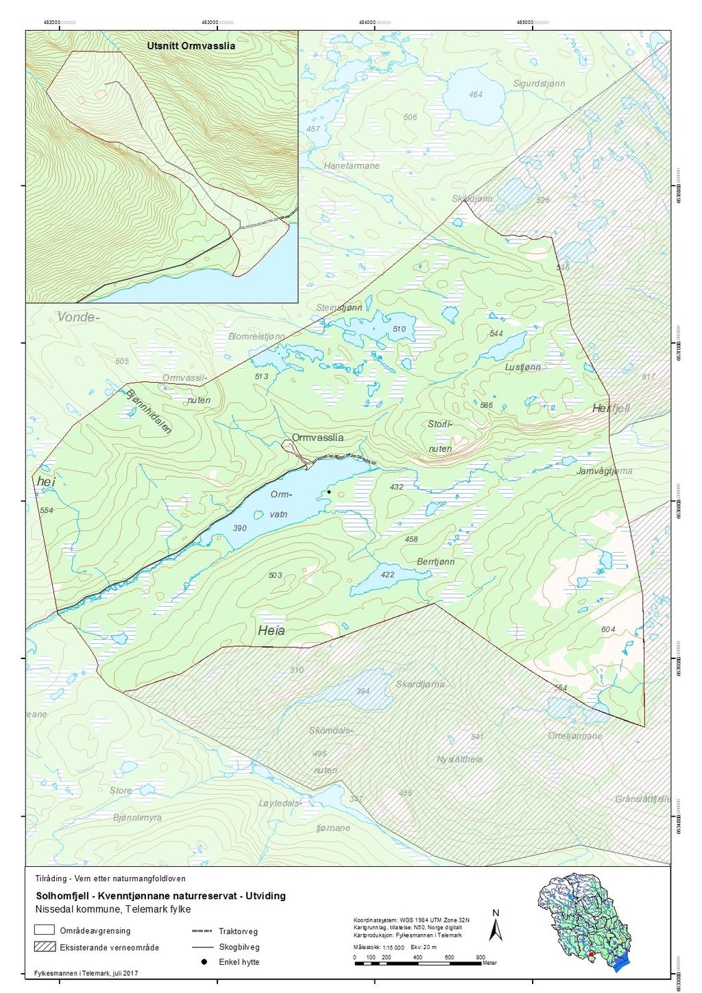 Vedlegg 2 Kart over utvidinga av Solhomfjell-Kvenntjønnane