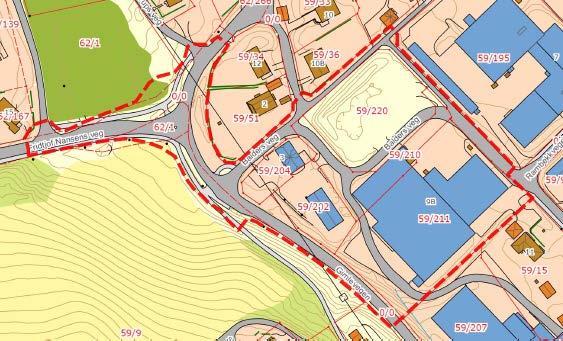 Eiendomsforhold 3.4 Eksisterende bebyggelse og infrastruktur Eiendommene 59/202 og 59/204 har bebyggelse som brukes til kontorlokaler og 59/211 er bebygd med fryselager.