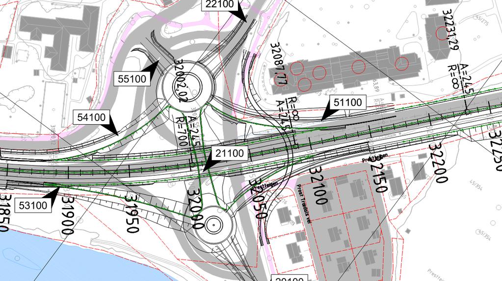 2.4. Trafikkavvikling i byggeperioden Støren Figur 2-7: Kryss ved Støren Ved planlegging av det planskilte krysset ved Støren er det viktig å planlegge trafikkutviklingen i byggetiden grundig.