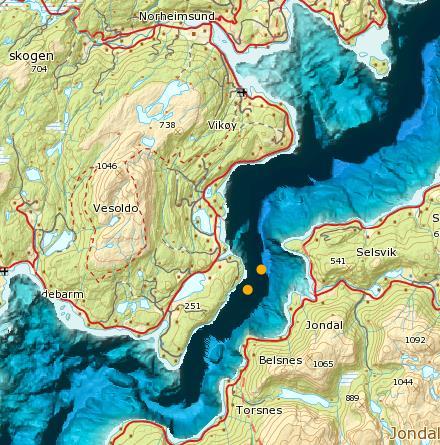 Havforskningsinstituttet har registrert områder med funn av korallrev på utsida av Ljoneshalvøya. Desse er kartfesta i mareano.