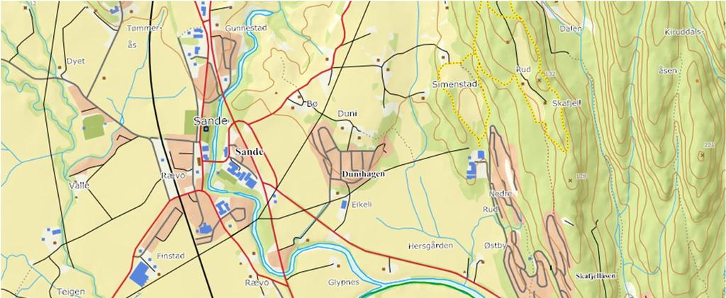 idrettspark, Sande kommune. Planlagte tiltak er vurdert til ikke å utløse krav om konsekvensutredning jf. forskrift om konsekvensutredning. Tiltakshaver: Tiltakshaver er HK-72 Sande.