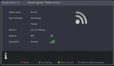 7 Boksen kobler seg til ditt trådløse nettverk 8 Når tilkoblingen er utført vil du få opp en status.