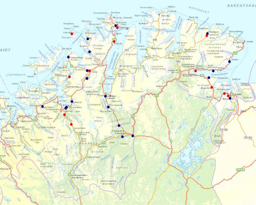 Finnmark politidistrikt Drepte 2016 17.jan Utforkjøring Kvalsund FV132 Mann 56 Andre 10.mar Kryssende kjøreretning Båtsfjord FV891 Mann 83 Bilfører 31.