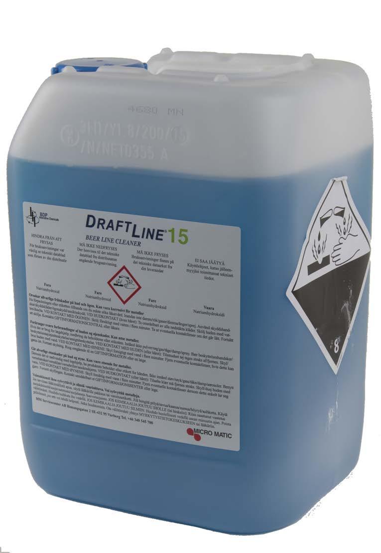 Draftline består av Natriumhydroksid (NaOH) 15 % og Tensider og har en ph-verdi på 13,5. Den er altså basisk (alkalisk).