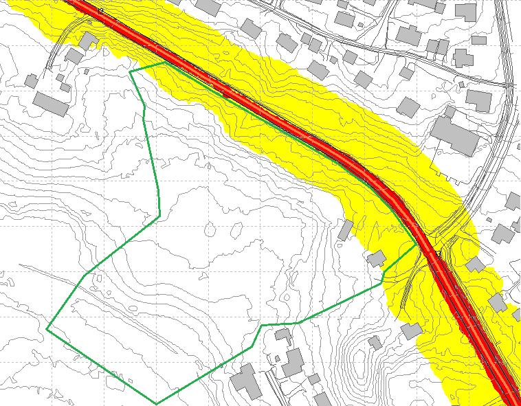 STØYSONEKART Rød støysone Gul støysone Område: Midtmoen Ny bygning Veg Kommune: Nord-Fron Eks. bygning Høydekoter Utarbeidet: 17.08.2011 Boligområde Kart 3.