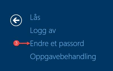 Endre passord Klikk på pilen for å utvide Citrix verktøylinje 1. Klikk på Ctrl+Alt+Del 2. Klikk på Endre et passord 3. Tast inn gammelt passord 4.