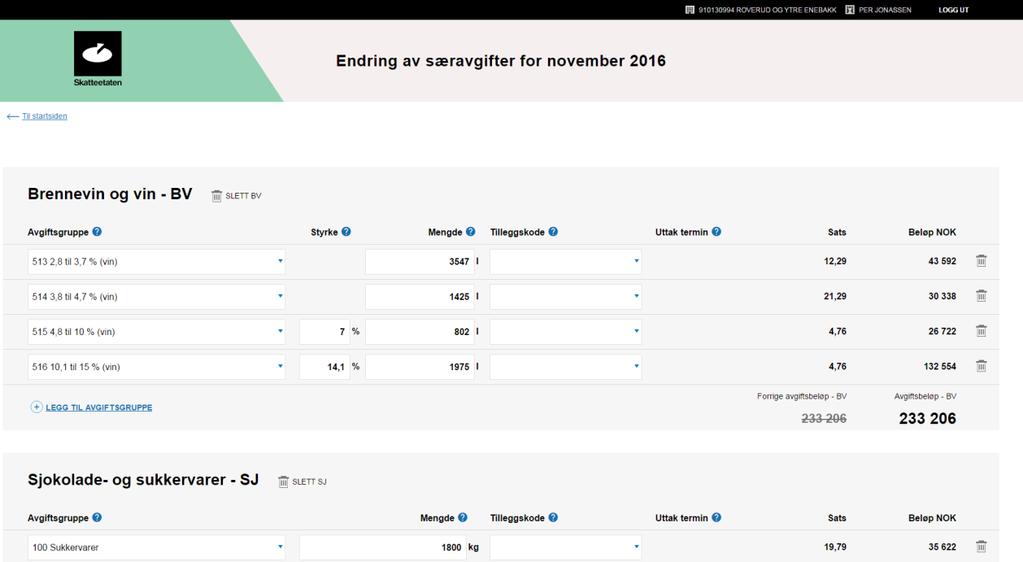 Steg: Beskrivelse: meldingen, se eksempel under 4. Send inn Gjøres på samme måte som for ordinær innsending. I den gamle rapporteringsløsningen skilte man på omberegning og korrigering.