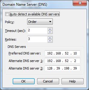 4. Merk VMnet8 (type NAT) og bruk knappen NAT Settings og DNS settings... 5. Fjern haken foran Auto detect available DNS servers, og oppgi følgende DNS servere: 192.168.52.