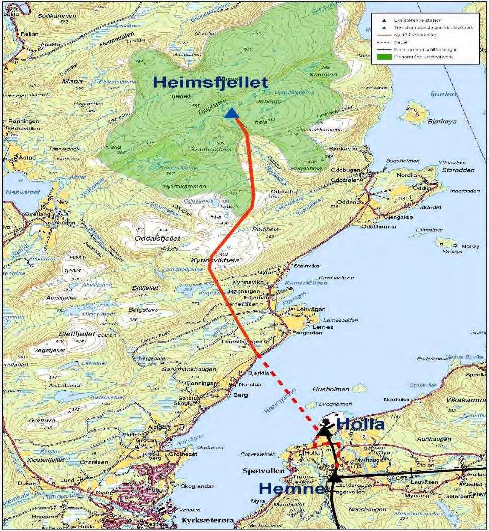 I tillegg kan det, hvis det etableres en ny sentralnettstasjon i Snillfjord, være mulig å legge om 22 kv-ledningen som går fra Søa kraftverk til Holla slik at