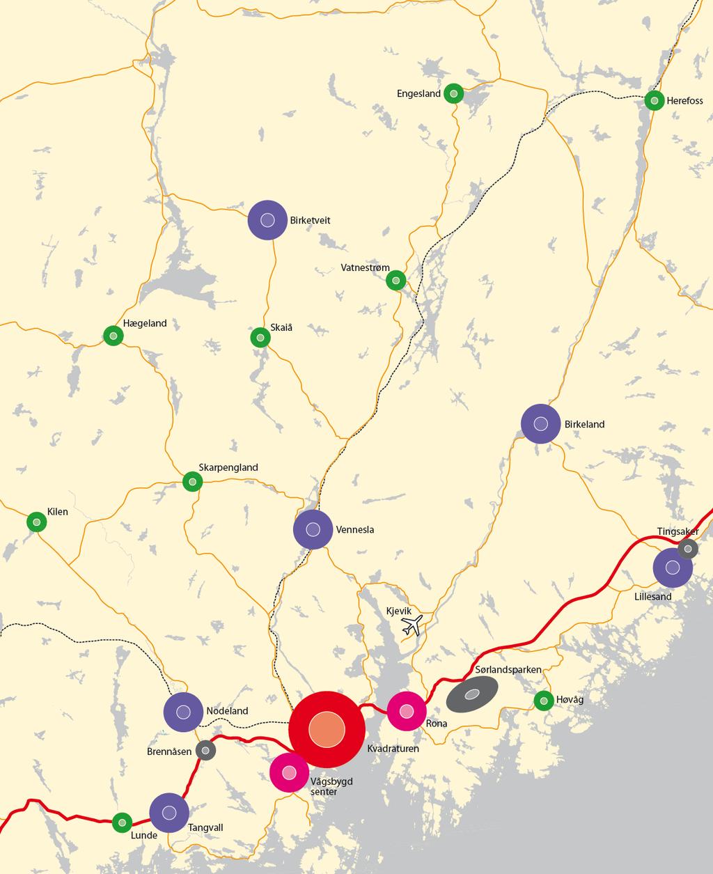 SENTER-STRUKTUR LANDSDELSENTER KOMMUNESENTRE BYDELSENTRE