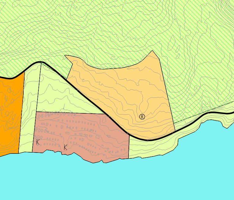 2 PLANSTATUS 2.1 Kommuneplan for Kvam Areala som skal endrast er regulert til campingplass, framtidig hytteområde og LNFområde noverande i overordna plan. Fig.