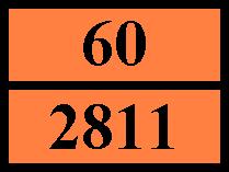 Oransjefargede skilt : Tunnelbegrensingskode (ADR) : D/E - Sjøfart Spesiell bestemmelse (IMDG) : 274 Begrensede mengder (IMDG) : 500 g Unntatte mengder (IMDG) : E4 Emballeringsinstrukser (IMDG) :