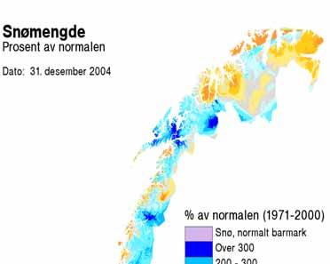 1.1.1.2 Snø Beregnet snømagasin for det norske vannkraftsystemet var godt over normalt ved inngangen til 25, men godt under normalt ved utgangen av året (fig. 1.1.5).