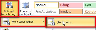 celler på, er at regnearket er dynamisk: Hvis jeg endrer en registrering for eksempel fra 2 til 3, blir cellen automatisk