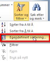 Husk at hvis det ligger data i tilliggende celler til området, er det ofte lurt å ta med disse også. Jeg markerer derfor området A1 til B7.