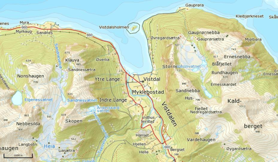 4 Beskrivelse av planområdet, eksisterende forhold 4.1 Beliggenhet Forekomsten ligger på Hanset, ca.