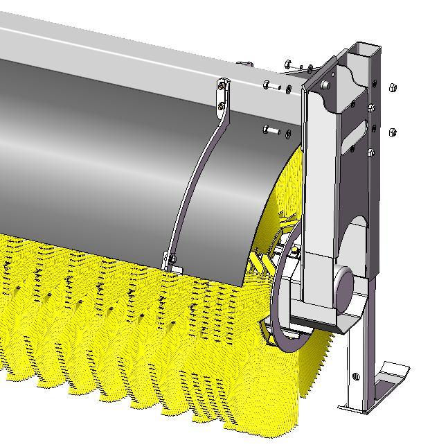 Senk feiekosten trygt på bakken og sett støtteben i posisjon for oppbevaringsmodus. 2. Slå av traktorens motor og koble av feiekostens hydrauliske slanger fra traktorens hydraulikksystem. 3.