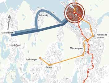 Loddefjord og Storavatnet. Korridoren er tidligere vurdert i Fremtidig bybanenett og i Konseptvalgsutredning for transportsystemet i Bergensområdet.