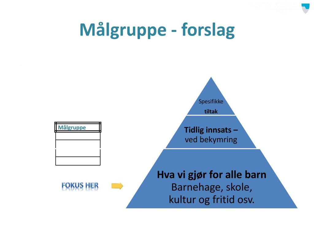 Målgruppe - forslag Barn og unge fra før de er født til og