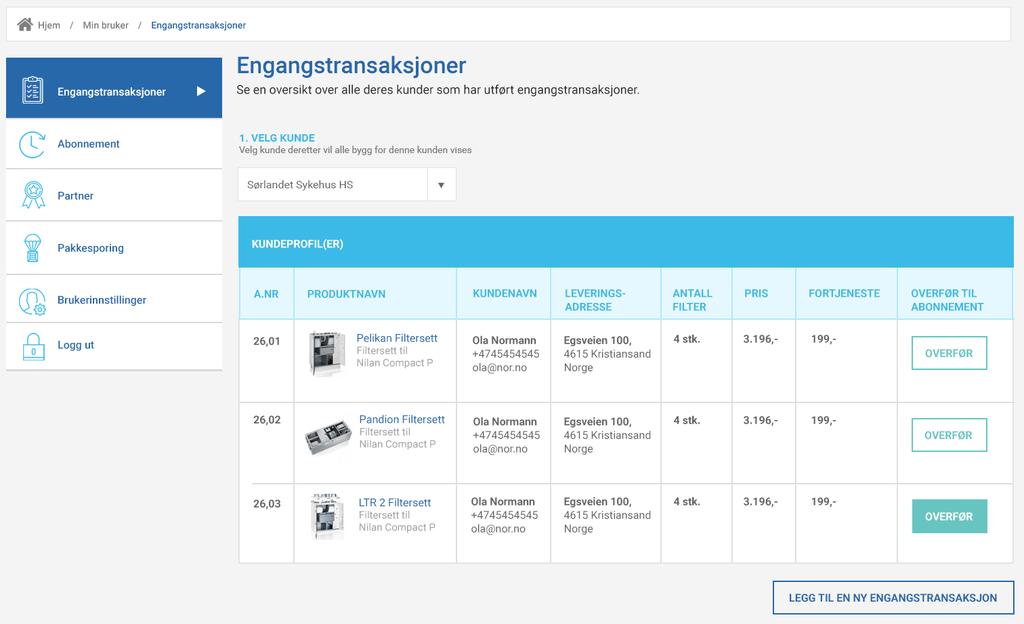 1.1. Engangstransaksjoner Engangstransaksjoner er transaksjoner som ikke er tilknyttet til et Abonnement.