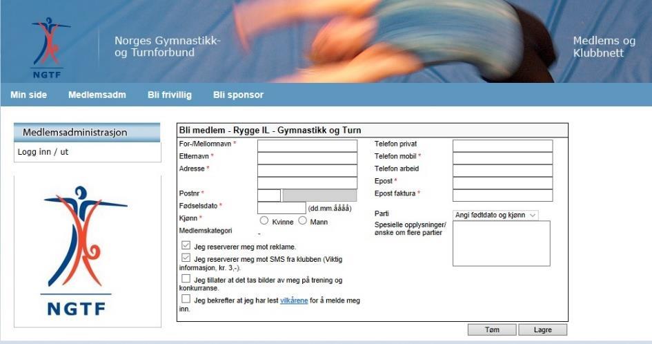 Nye medlemmer Registrere og melde på nytt medlem Gå til http://medlem.gymogturn.no/portal/page/portal/gt_utv/gt_bli_medlem?p_o3_pk_id=410 for å bli medlem i klubben.