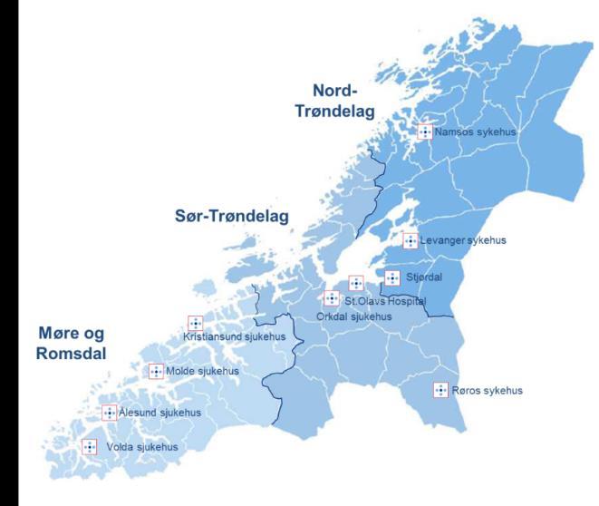 Helseplattformen representerer hele Midt-Norge o Med hele spesialisthelsetjenesten og samtlige kommuner som deltakere i programmet, dekker Helseplattformen hele den midt-norske befolkning på omkring