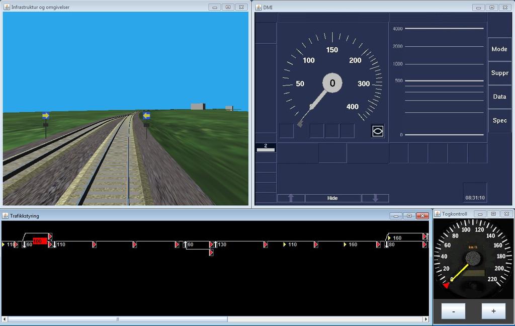 Hovedprosjekt HiO 2010 Prosessrapport ERTMS Driver Interface Simulering 1.7 PRESENTASJON AV PROGRAMMET For at leseren skal få en bedre forståelse av programmet ønsker gruppen å gi en kort beskrivelse.