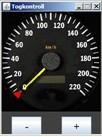 Hovedprosjekt HiO 2010 Brukermanual ERTMS Driver Interface Simulering 3 TOGKONTROLLEN 3.1 INNLEDNING Togkontrollvinduet benyttes til å regulere hastigheten til toget.