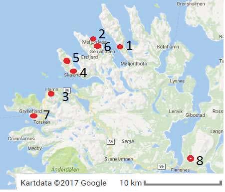 flyplassene og til Senja. Det går hurtigbåt fra Tromsø til Finnsnes som er nærmeste tettsted på fastlandet og hurtigruta stopper i Gryllefjorden på nordvestsiden av øya.