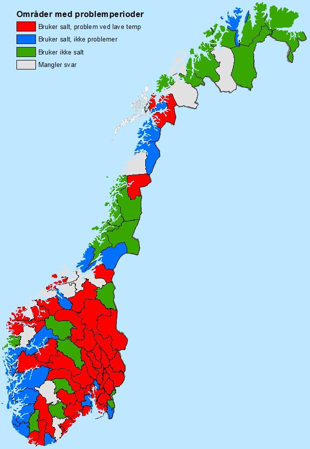 Nettbasert undersøkelse - Norge Undersøkelsen ble sendt til 103 92 svarte Salt brukes vinterdriften i 68