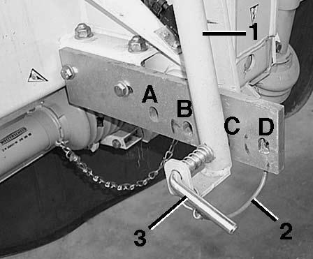 VAALUTI EKSPLUATATSIOON Vaalulaiuse muutmine Tugilattide (1) kinnitamisega neljast avast (A-D) ühesse on võimalik vaalulaiust muuta alates 1,5 m (A) kuni 2,3 m