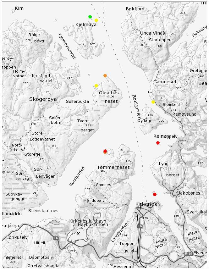 3.4 TARESKOG FRA 15-20 M DYP I dybdeintervallet fra 15-20 meter gikk tettheten av tare ned.