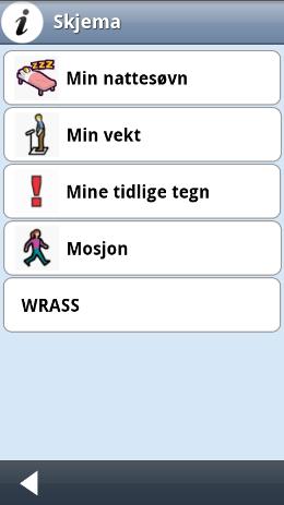 12 Velg info Når man trykker på Info-knappen vises Info-menyen. I Info-menyen velger man hvilken funksjon man vil koble til aktiviteten, se også kapittel 3.