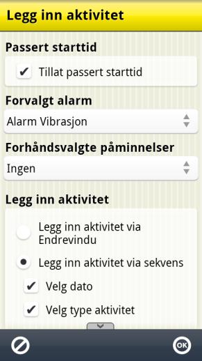 .1.6 Vis Klokkevinduet ved trykk på klokken Når Vis Klokkevinduet ved trykk på klokken er huket av kommer man til 10. Klokkevindu når man trykker på klokken i Kalendervinduet. 13.