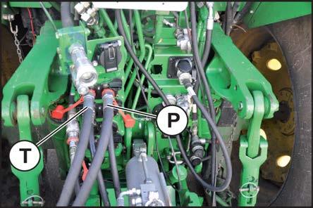 Traktor med Load-Sensing-pumpe og meldeledning (LS): ü Systemskruen til hydraulikksystemet er skrudd helt inn, se side 39. Koble trykkledningen (P) til Load-Sensing-tilkoblingen på traktoren.