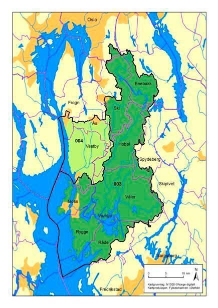 Figur 2- Kart over vannområde Morsa Vannområde Morsa utarbeidet i 2013/2014 en lokal tiltaksanalyse som omhandler neste planperiode.