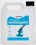 LAVAROMATISK WHITE SPIRIT White spirit som lukter minimalt! Brukes til tynning av olje/alkydmaling og rengjøring av malerverktøy.