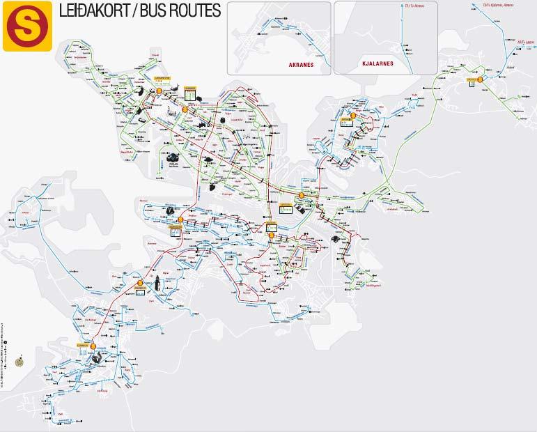 Álftanesi. Á höfuðborgarsvæðinu, sem samtals er um 775 km 2, eru eknar 36 leiðir. Þær eru flokkaðar í þrennt.