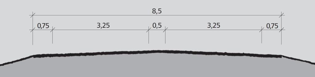 U-H4 Nasjonale hovedveger og øvrige hovedveger, ÅDT 4 000 6 000 og fartsgrense 80 km/t Tverrprofil Vegen skal bygges med tverrprofil som vist i figur D.3. Figur D.