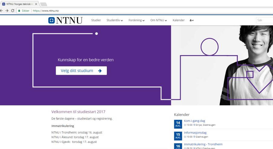 Hva skal jeg gjøre nå? Betale semesteravgift https://innsida.ntnu.no/ny-student Semesterkortet på app Registrere deg i Studentweb Frist: 15.