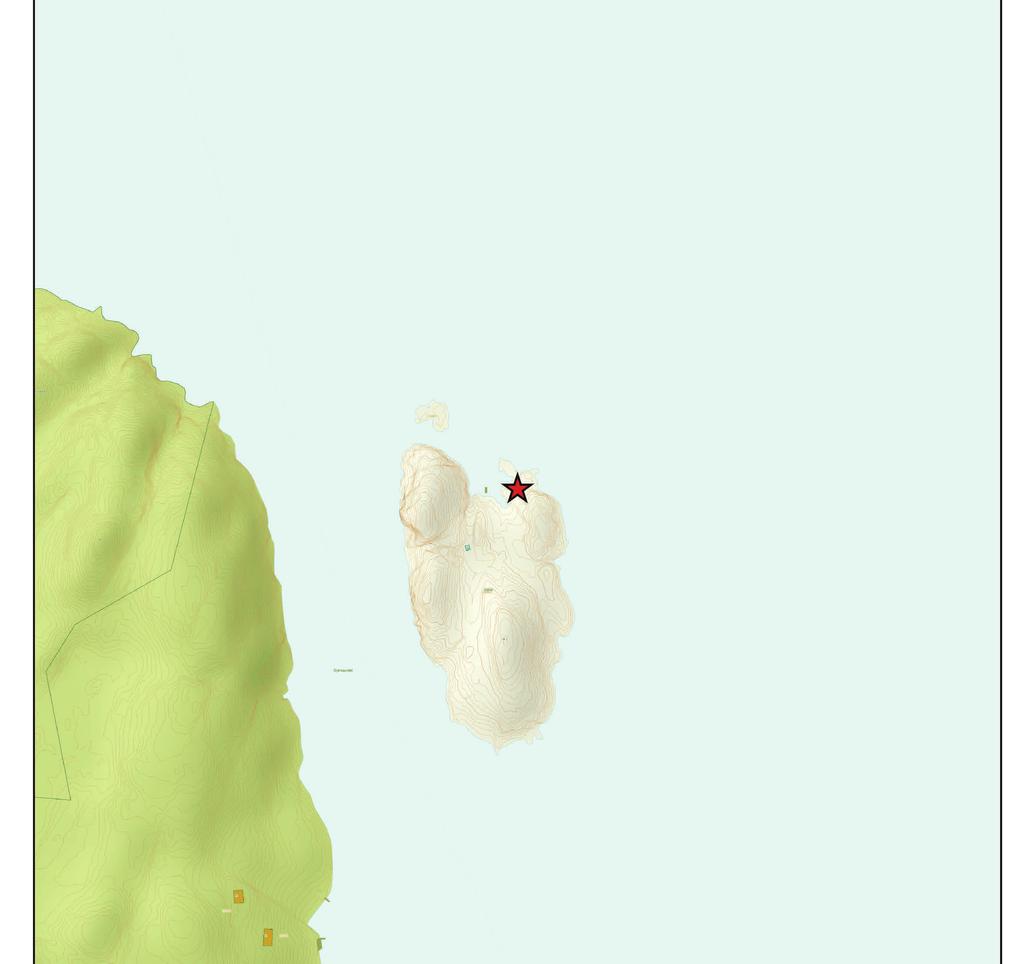 Post 8 Gjøva N59.504 E10.670 Opp i noen små trær over stranda til venstre. Øya Gjøva ligger helt sørvest i Son.